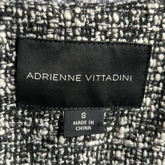 Adrienne Vittadini tweed raw edge open blazer pockets academia preppy fall S - Picture 15 of 16